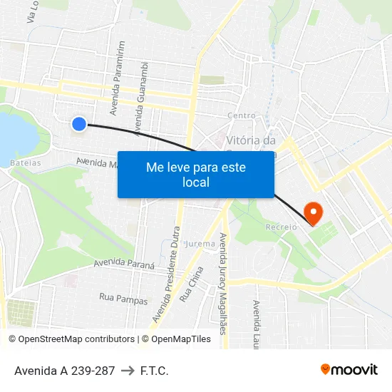 Avenida A 239-287 to F.T.C. map