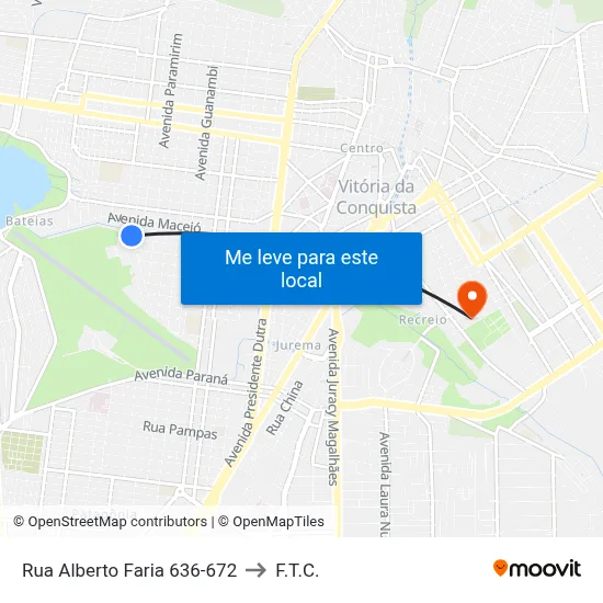 Rua Alberto Faria 636-672 to F.T.C. map