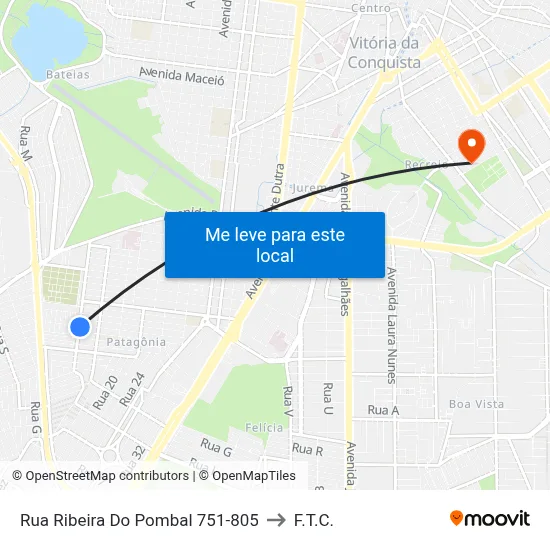 Rua Ribeira Do Pombal 751-805 to F.T.C. map
