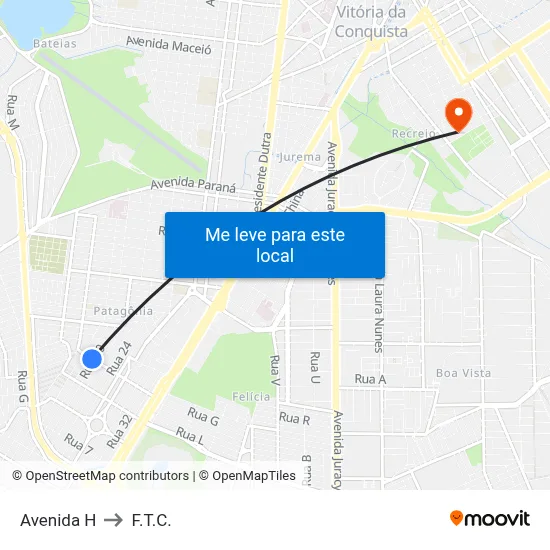 Avenida H to F.T.C. map