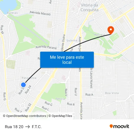 Rua 18 20 to F.T.C. map
