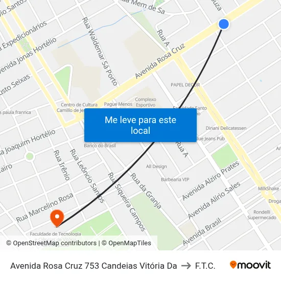 Avenida Rosa Cruz 753 Candeias Vitória Da to F.T.C. map