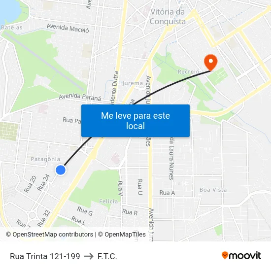 Rua Trinta 121-199 to F.T.C. map