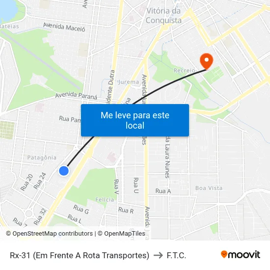 Rx-31 (Em Frente A Rota Transportes) to F.T.C. map