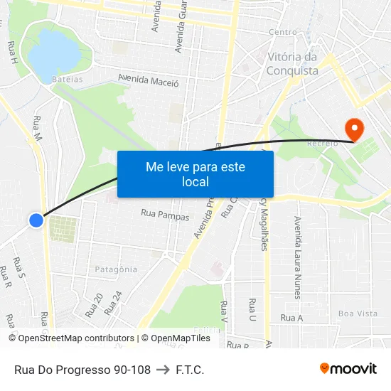 Rua Do Progresso 90-108 to F.T.C. map