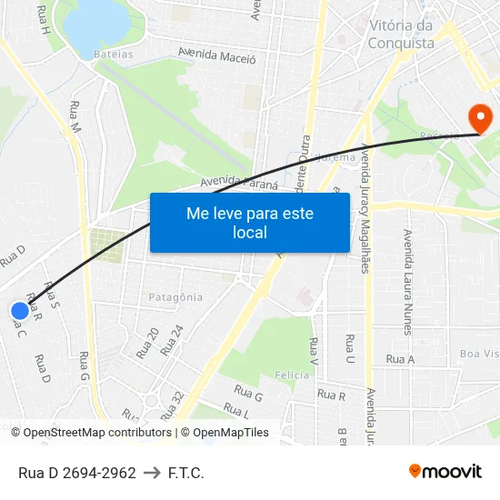 Rua D 2694-2962 to F.T.C. map