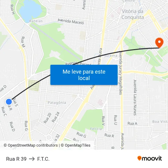 Rua R 39 to F.T.C. map