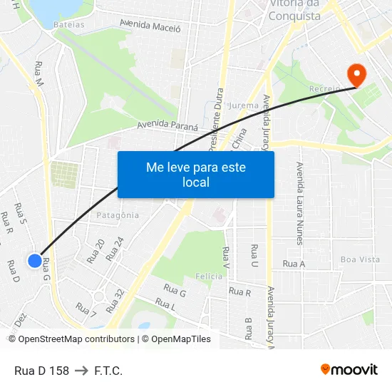 Rua D 158 to F.T.C. map
