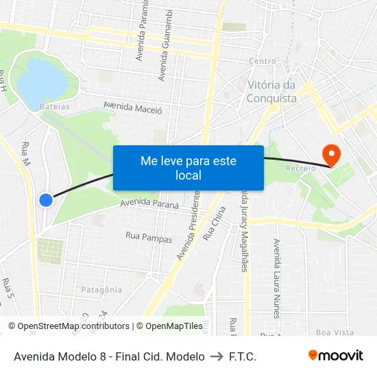 Avenida Modelo 8 - Final Cid. Modelo to F.T.C. map