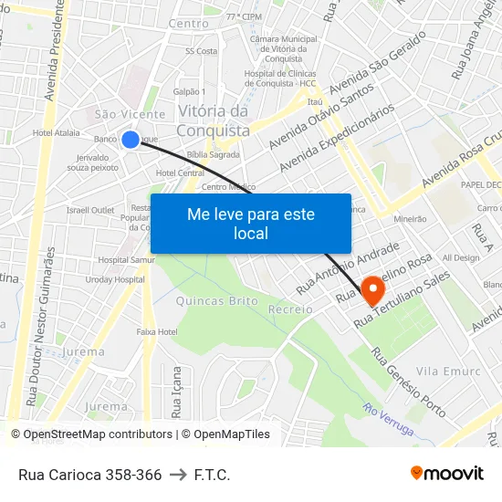 Rua Carioca 358-366 to F.T.C. map