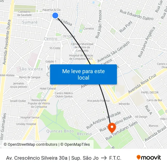 Av. Crescêncio Silveira 30a | Sup. São Jo to F.T.C. map
