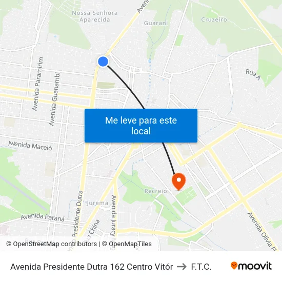 Avenida Presidente Dutra 162 Centro Vitór to F.T.C. map