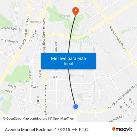 Avenida Manoel Beckman 173-215 to F.T.C. map