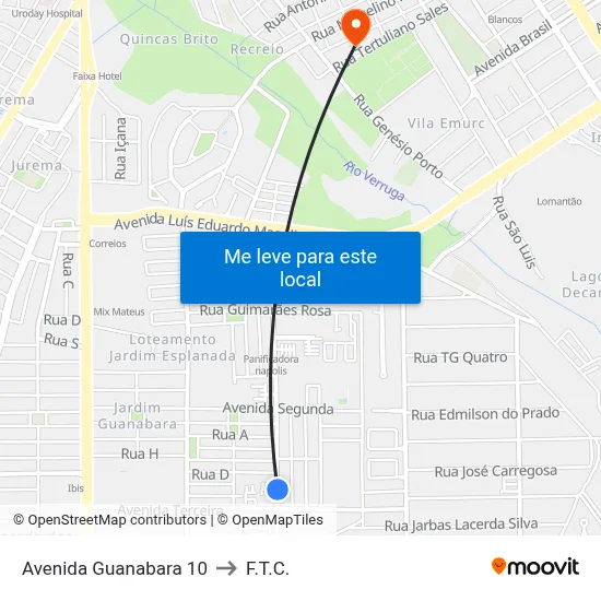 Avenida Guanabara 10 to F.T.C. map