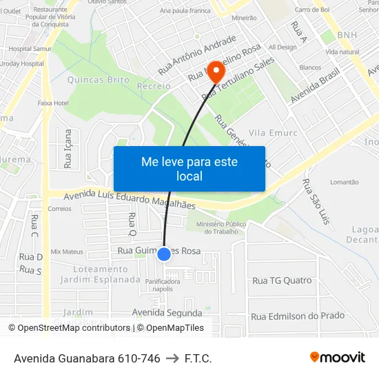 Avenida Guanabara 610-746 to F.T.C. map