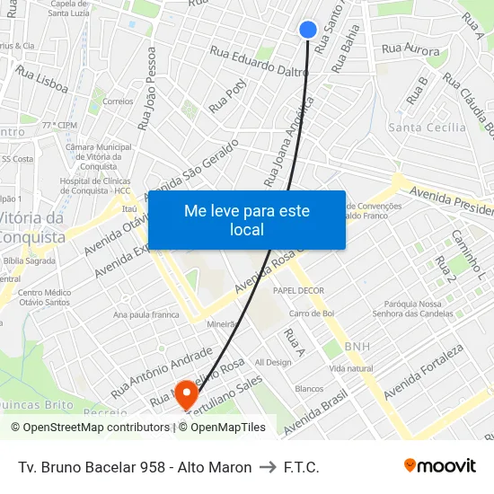 Tv. Bruno Bacelar 958 - Alto Maron to F.T.C. map