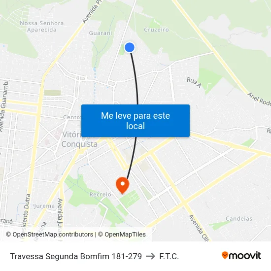 Travessa Segunda Bomfim 181-279 to F.T.C. map