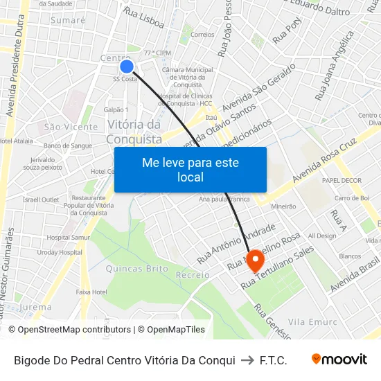 Bigode Do Pedral Centro Vitória Da Conqui to F.T.C. map