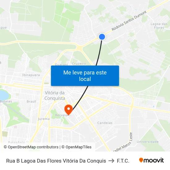 Rua B Lagoa Das Flores Vitória Da Conquis to F.T.C. map