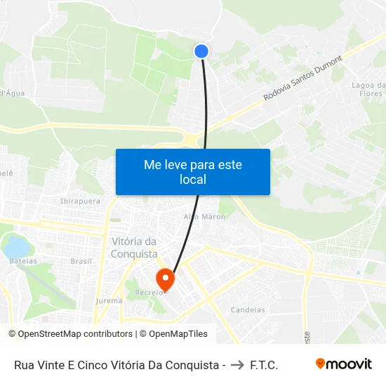 Rua Vinte E Cinco Vitória Da Conquista - to F.T.C. map