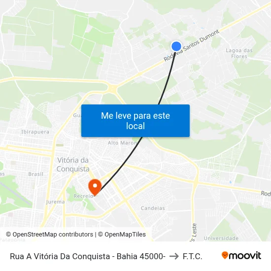 Rua A Vitória Da Conquista - Bahia 45000- to F.T.C. map