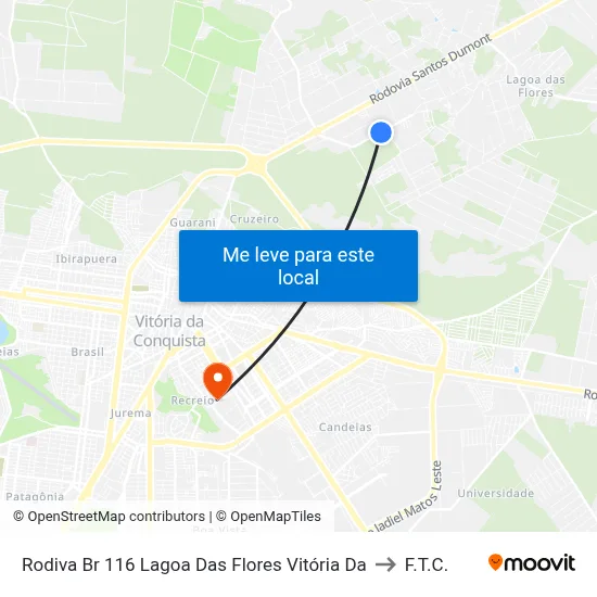 Rodiva Br 116 Lagoa Das Flores Vitória Da to F.T.C. map