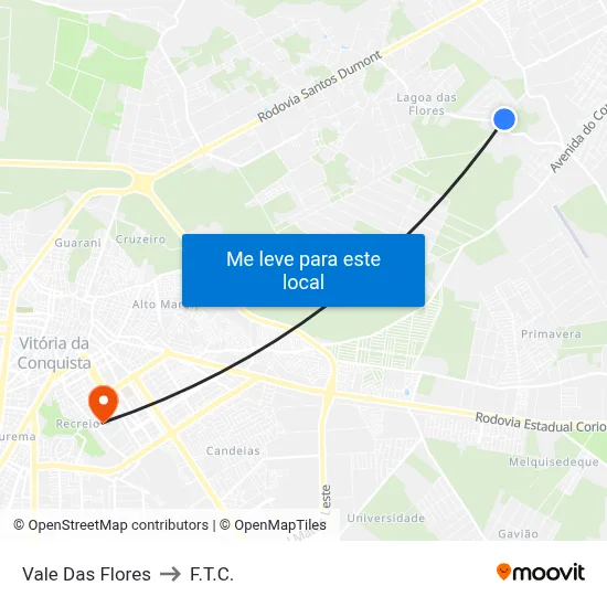 Vale Das Flores to F.T.C. map