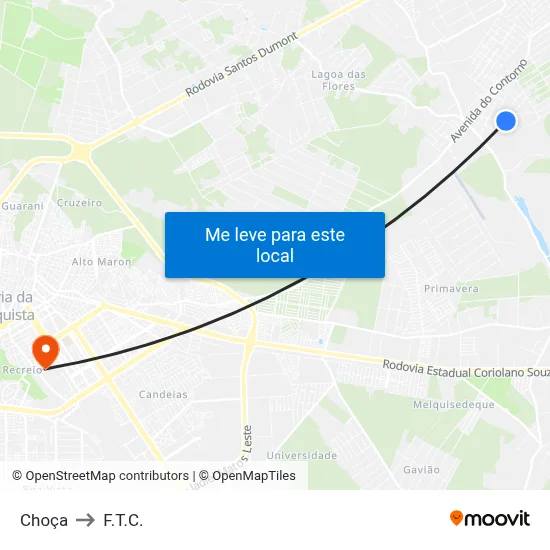 Choça to F.T.C. map