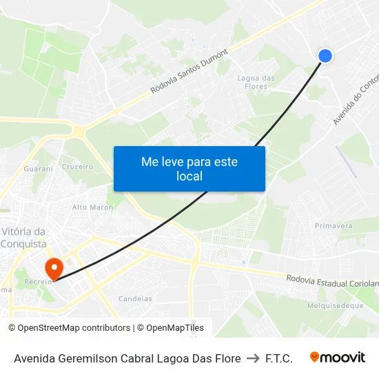 Avenida Geremilson Cabral Lagoa Das Flore to F.T.C. map