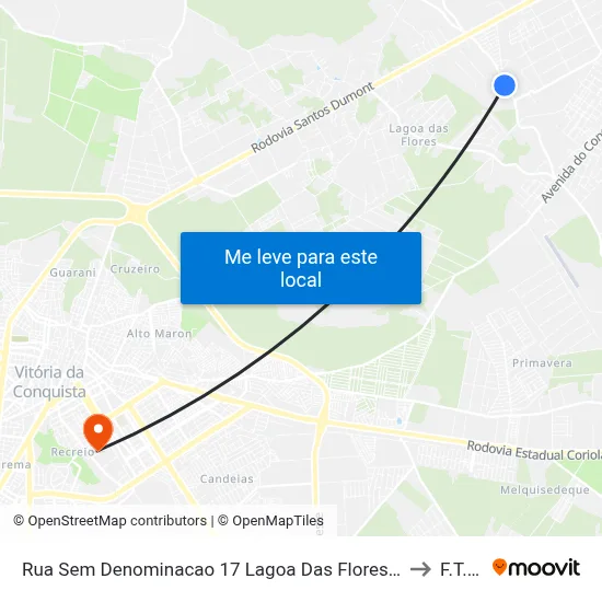 Rua Sem Denominacao 17 Lagoa Das Flores V to F.T.C. map