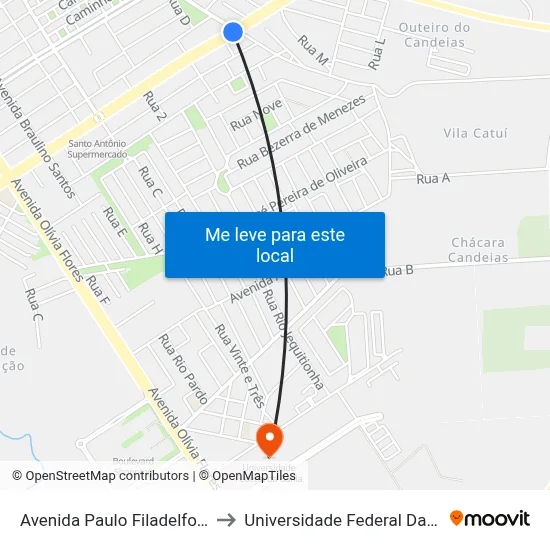 Avenida Paulo Filadelfo 1455 to Universidade Federal Da Bahia map