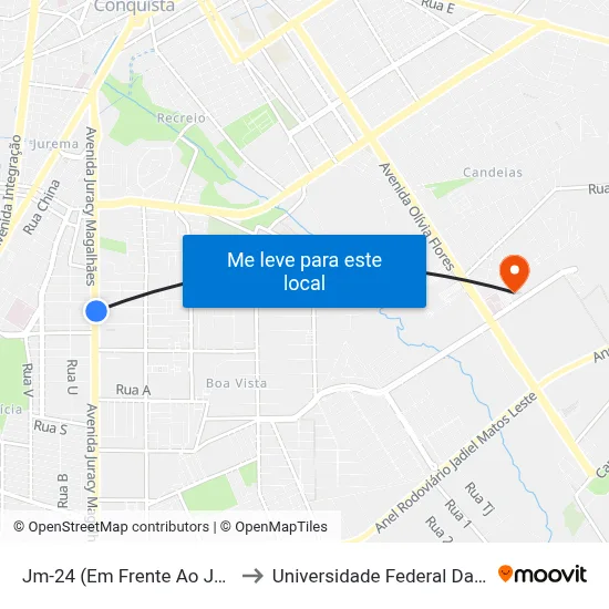 Jm-24 (Em Frente Ao Jbruno) to Universidade Federal Da Bahia map