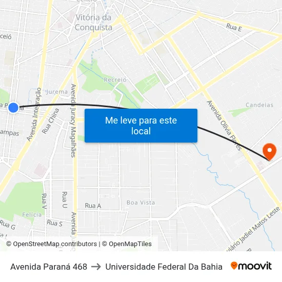 Avenida Paraná 468 to Universidade Federal Da Bahia map