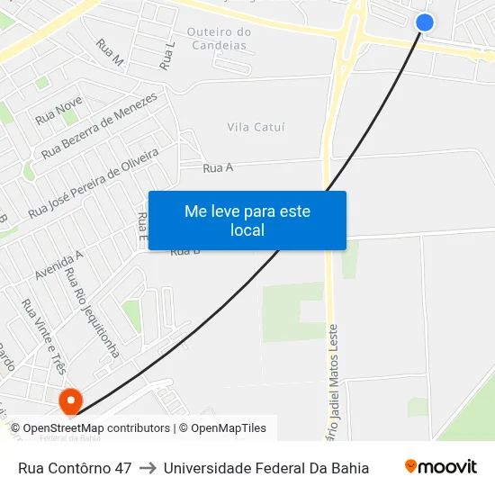 Rua Contôrno 47 to Universidade Federal Da Bahia map