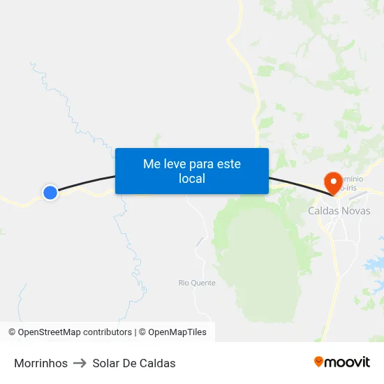 Morrinhos to Solar De Caldas map