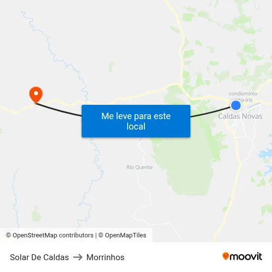Solar De Caldas to Morrinhos map
