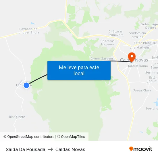 Saída Da Pousada to Caldas Novas map
