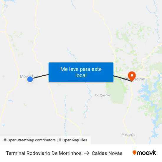 Terminal Rodoviario De Morrinhos to Caldas Novas map