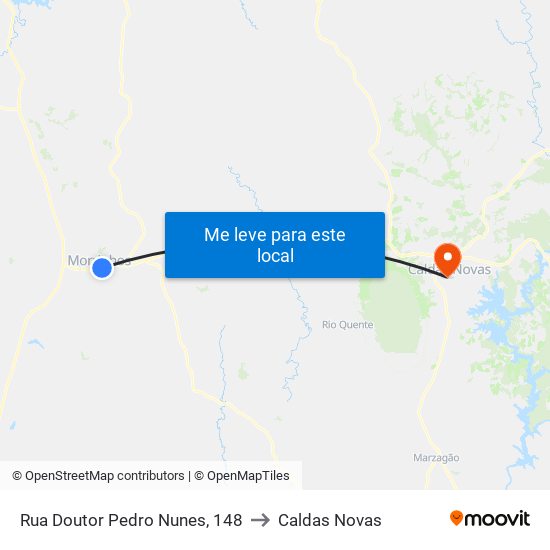 Rua Doutor Pedro Nunes, 148 to Caldas Novas map