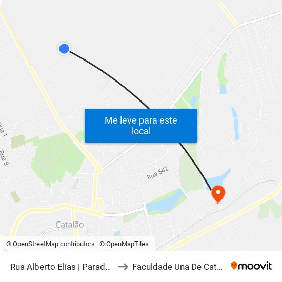 Rua Alberto Elías | Parada 03 to Faculdade Una De Catalão map