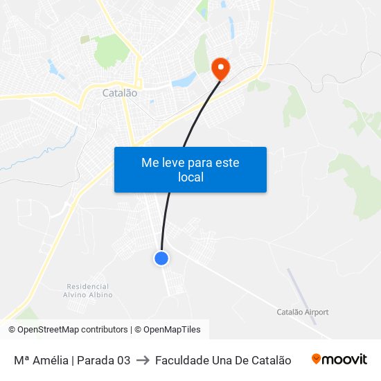 Mª Amélia | Parada 03 to Faculdade Una De Catalão map