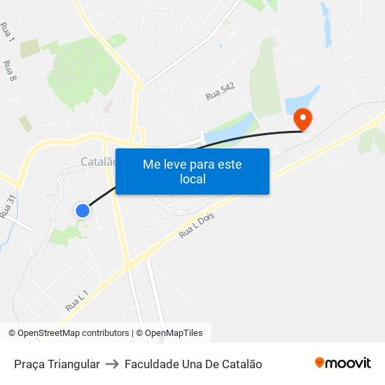 Praça Triangular to Faculdade Una De Catalão map