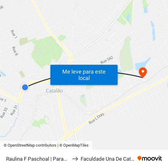 Raulina F Paschoal | Parada 01 to Faculdade Una De Catalão map