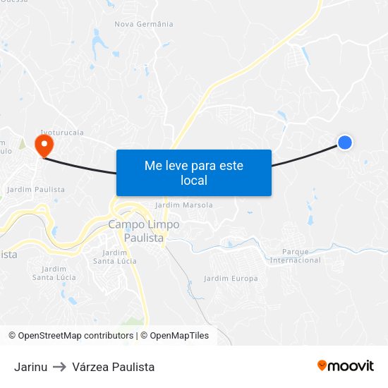 Jarinu to Várzea Paulista map