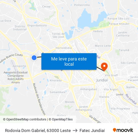 Rodovia Dom Gabriel, 63000 Leste to Fatec Jundiaí map