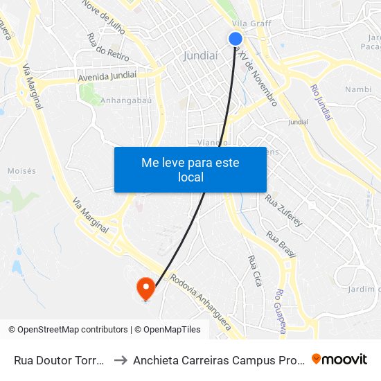 Rua Doutor Torres Neves, 166 to Anchieta Carreiras Campus Professor Pedro C. Fornari map