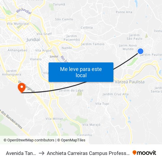 Avenida Tanabi, 402 to Anchieta Carreiras Campus Professor Pedro C. Fornari map