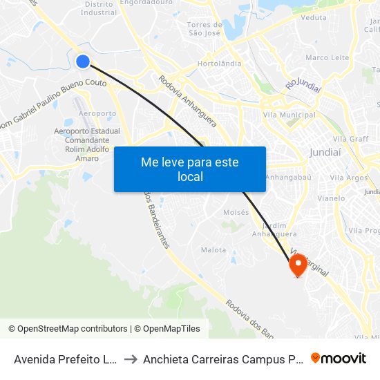 Avenida Prefeito Luís Latorre, 9450 to Anchieta Carreiras Campus Professor Pedro C. Fornari map