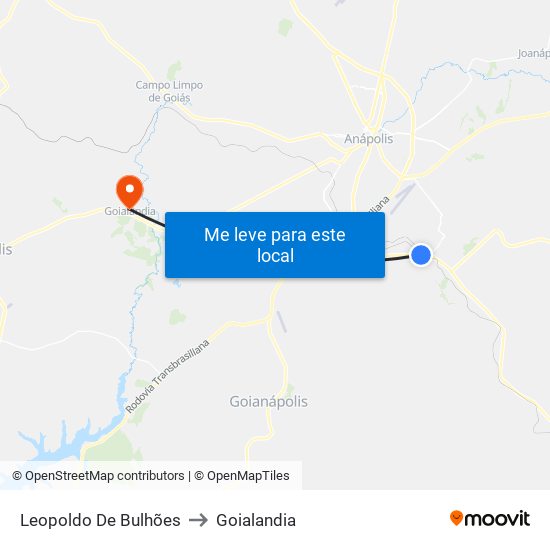 Leopoldo De Bulhões to Goialandia map
