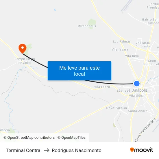 Terminal Central to Rodrigues Nascimento map